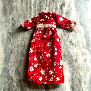 Barbie “Scooter” 1960s dress.  Red, black, white floral.